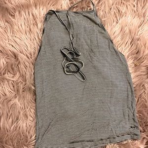 Black and white halter top